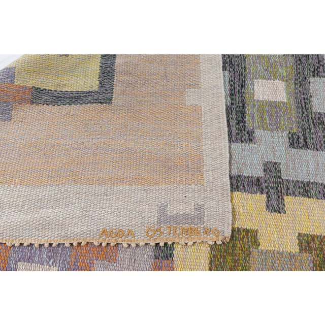 Doris Leslie Blau Vintage Swedish Flat Weave Rug by Agda Osterberg For Sale - Image 4 of 9