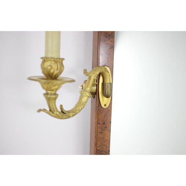 Art Deco Burr Walnut Vanity with Mirror and Cabinet, Czechoslovakia, 1920s, Set of 3 For Sale - Image 9 of 18