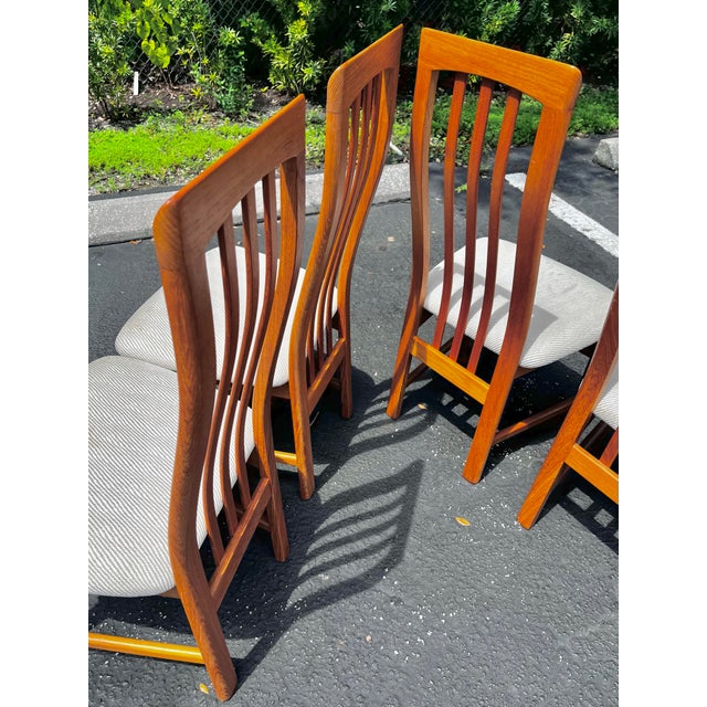 Mid 20th Century Mid Century Modern Teak Dining Chairs Made in Canada | Set of Four by Nordic Furniture For Sale - Image 5 of 12