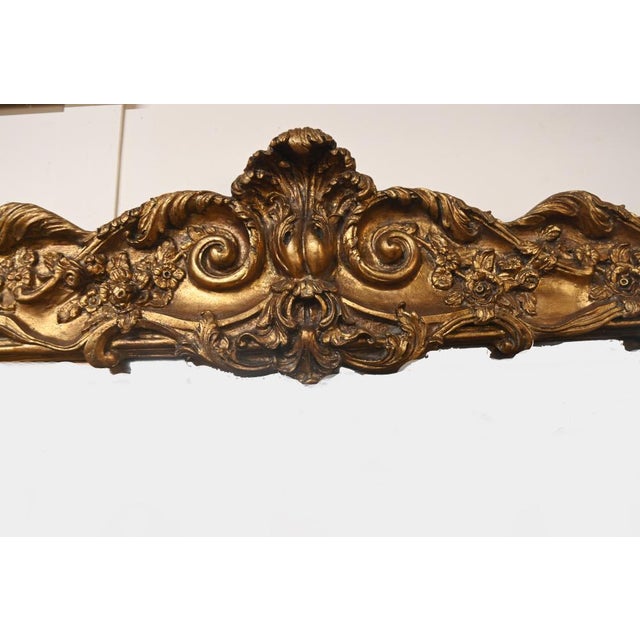 Hollywood Regency Large Regency Gilt Mirror, 1890s For Sale - Image 3 of 7