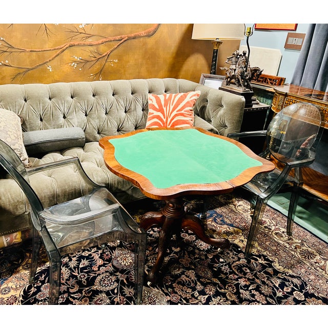 Victorian Burl Walnut & Marquetry Inlaid Flip-Top Game Table, Circa 1870 For Sale - Image 11 of 11