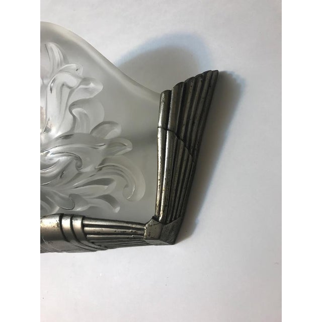 Metal French Art Deco Sconces Signed by Sabino - a Pair For Sale - Image 7 of 12