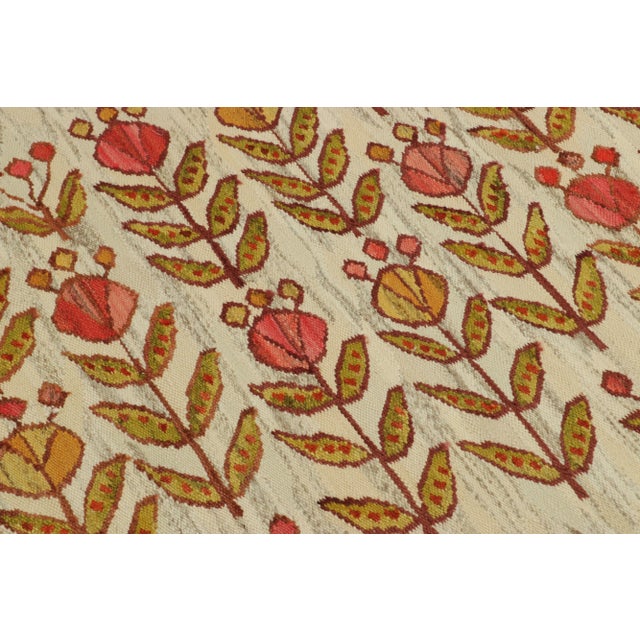 1950s Vintage Egyptian Kilim With Pink and Green Florals - Rug & Kilim For Sale - Image 5 of 7