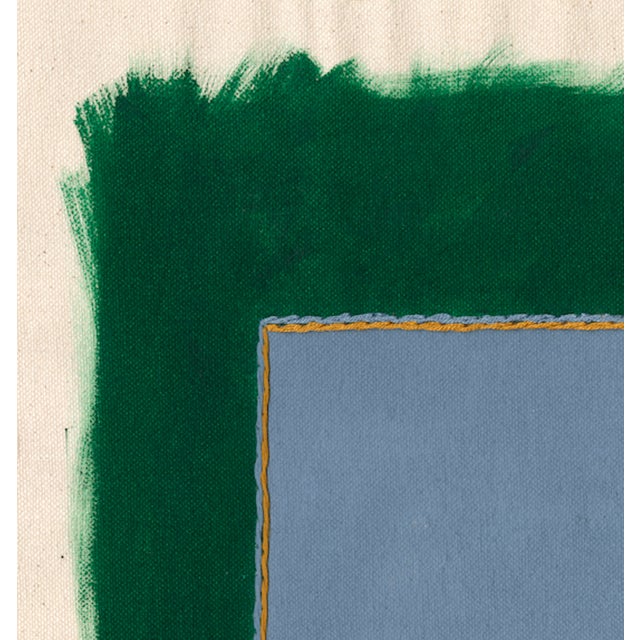 Contemporary Dark Green and Blue Minimalist Art Print, Emily Keating Snyder, 16 X 20 Print in Wood Frame For Sale - Image 3 of 3