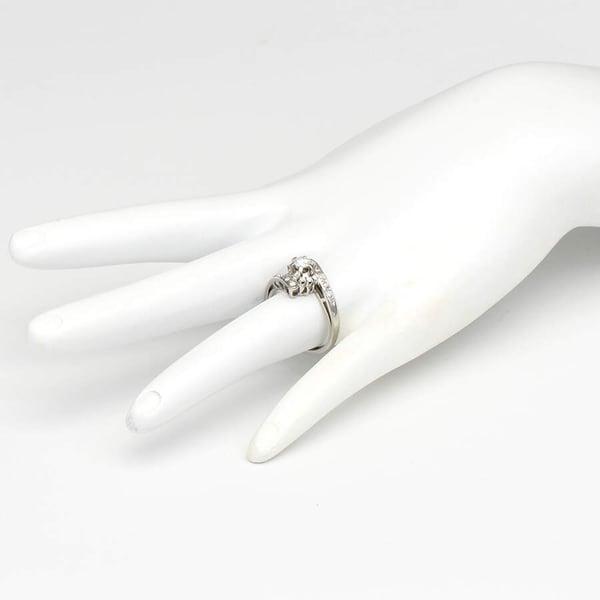1950s 18KW Diamond (0.54) Bridal Ring, size 6.75 For Sale - Image 5 of 5