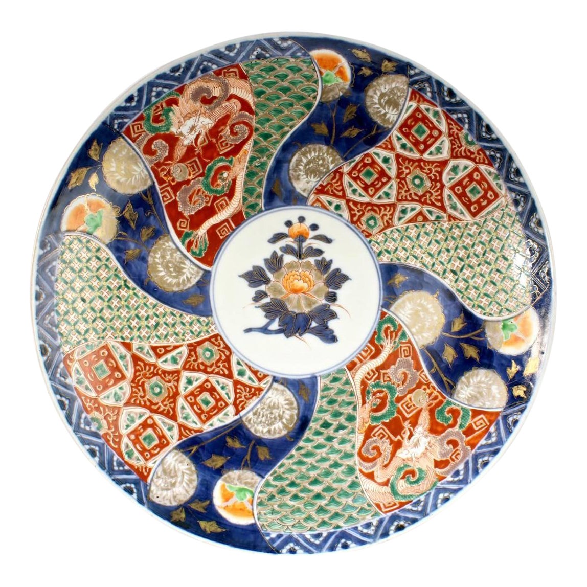 Antique Japanese Meiji Period Imari Porcelain Charger or Wall Plate