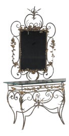 Example of Console Table With Mirror Set