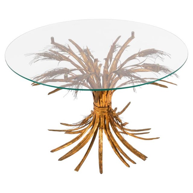Vintage Hollywood Regency Gilded Wheat-Sheaf Coffee Table, 20th Century For Sale - Image 14 of 14