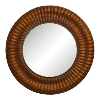 Round Gold Finish Modern Design Mirror For Sale