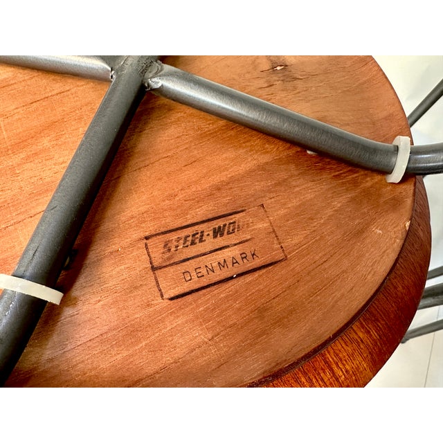 Danish Atelier Stacking Stools in Teak Plywood and Tubular Steel, 1960s, Set of 6 For Sale - Image 13 of 18