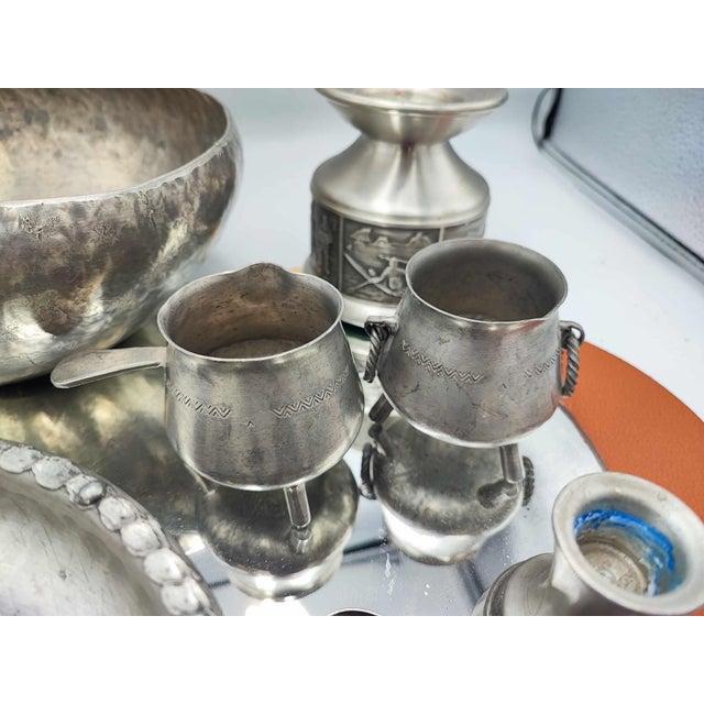 Handmade Tin and Pewter Set, Norway, 1970s, Set of 8 For Sale - Image 7 of 17