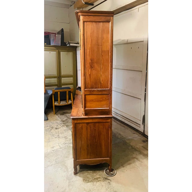 Wood 1780's Antique English Walnut Step Back Cupboard Linen Press For Sale - Image 7 of 13