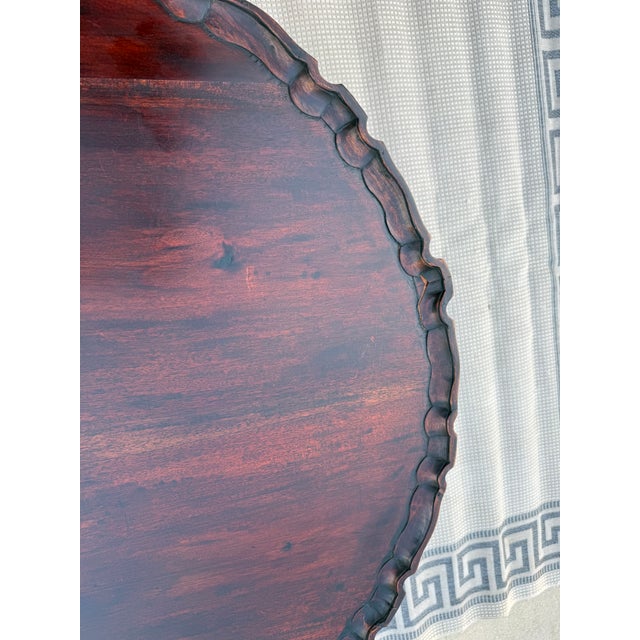 Antique Round Tilt-Top Pedestal Table With Pie Crust Detail For Sale - Image 16 of 18