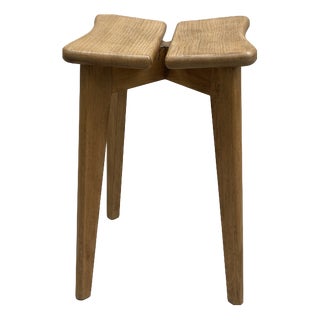 French Clover Stool attributed to Marcel Gascoin, 1950s For Sale