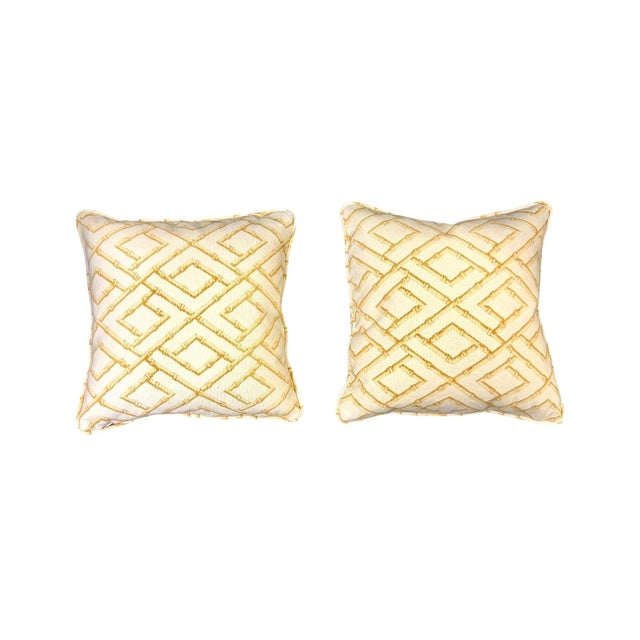 Mid-Century Modern Vintage Scalamandré Pillows - A Pair For Sale - Image 3 of 4