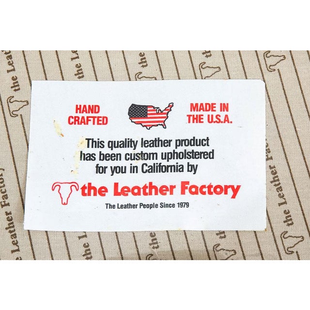 1960s Mid Century Modern Sofa 3 Seater Leather Natural Tan Wood Legs Vintage Vg Seat For Sale In Sacramento - Image 6 of 12