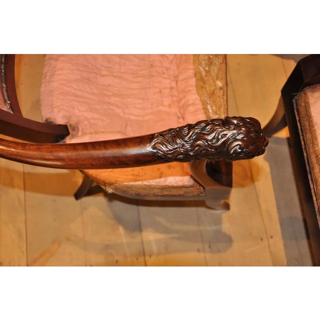 Traditional Period Russian Neoclassical Walnut Chairs With Lion Motif - a Pair For Sale - Image 3 of 10