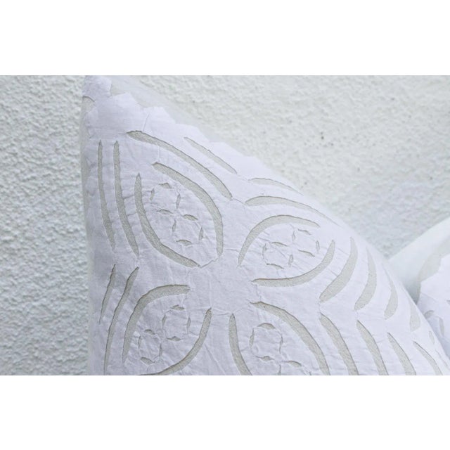 1990s Lilac Euro Applique Pillow Cover For Sale - Image 5 of 8