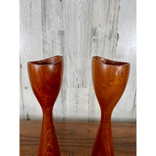 Wood Danish Modern Candle Holders For Sale - Image 7 of 12