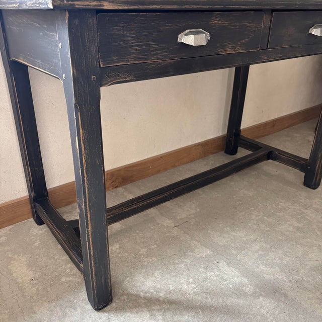 Black Table with Two Drawers For Sale - Image 4 of 9