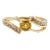 Round Cut Yellow Sapphire Diamond Bypass Ring in 18k Solid Gold Size 7 For Sale