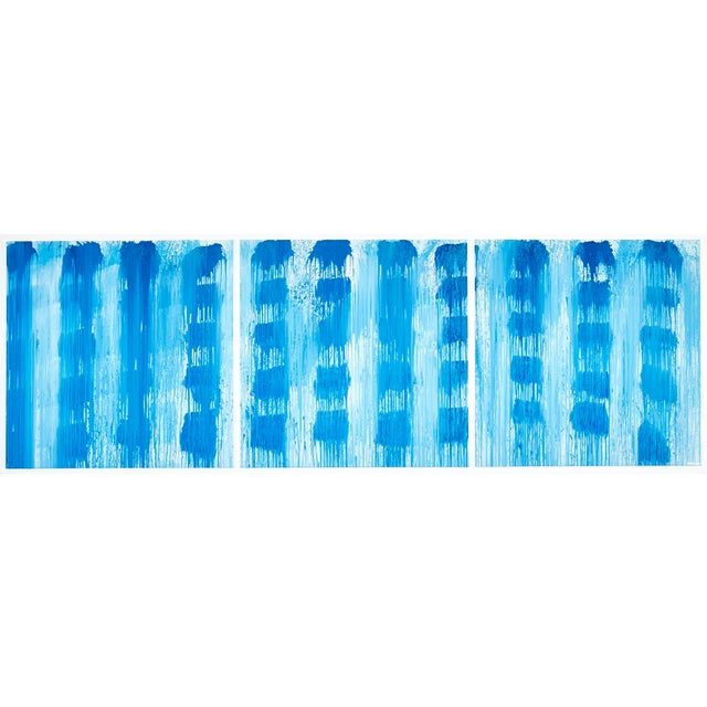 "Blue Clouds Blue" Contemporary Original Large Abstract Acrylic Painting by Simon Findlay For Sale - Image 12 of 12