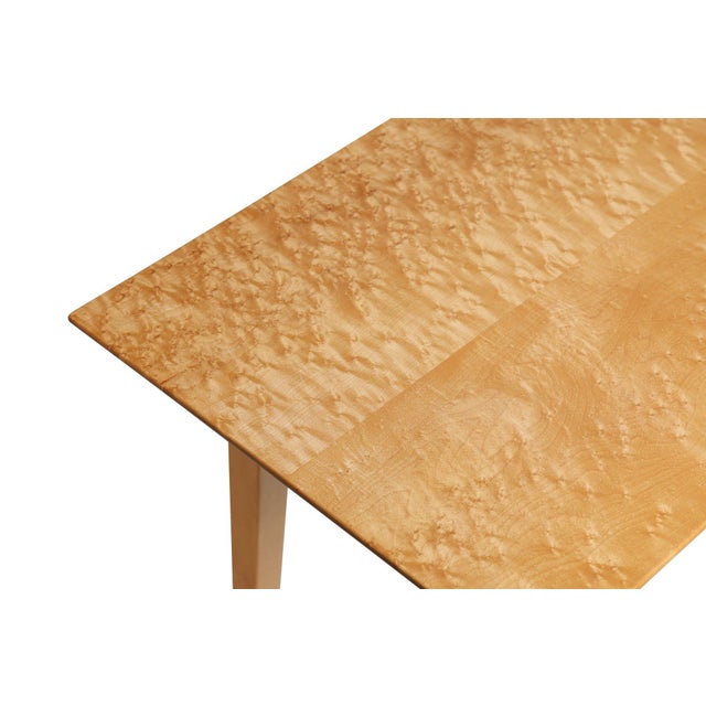 Late 20th Century Signed Custom Bird’s-Eye Maple Console Table With Ebony Exposed Joinery For Sale - Image 9 of 11