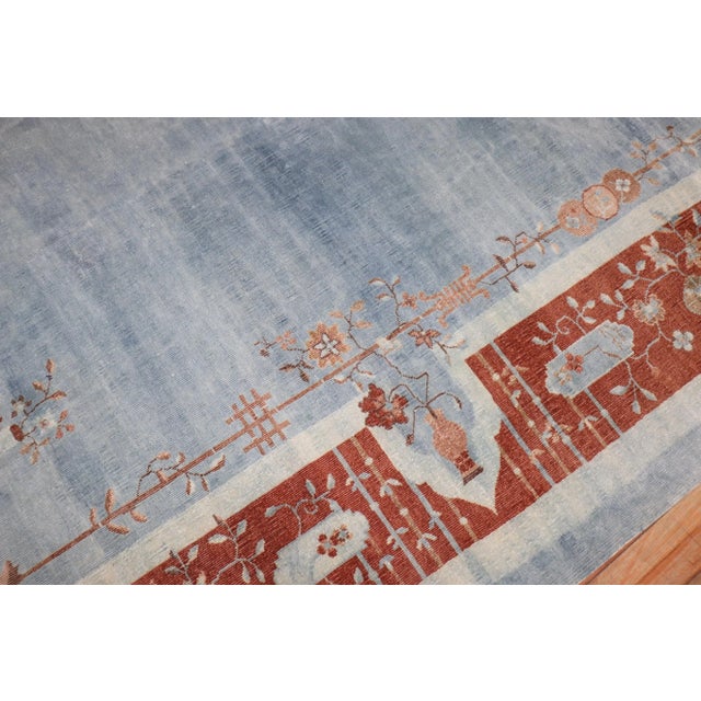 Palace Size Blue Antique Chinese Art Deco Rug, 11'11'' X 22'9'' For Sale - Image 11 of 12