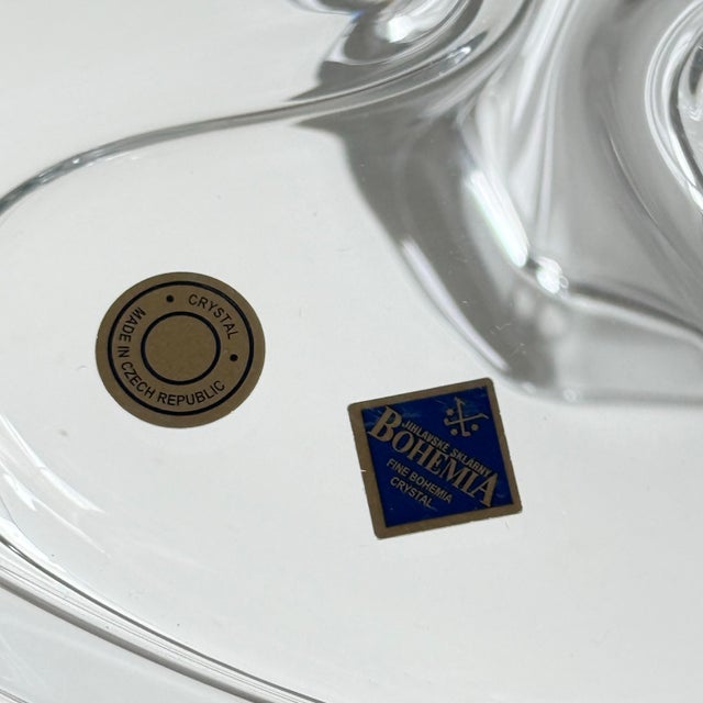 1980s 1980s Optic Bohemian Crystal Cake Stand For Sale - Image 5 of 7