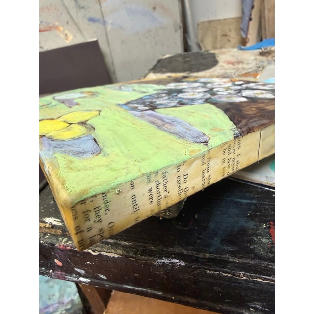 Wood Expressionist Still Life Encaustic Painting Hartman For Sale - Image 7 of 7