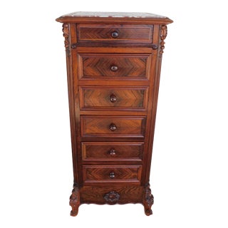 Antique French Rosewood Louis XV Style Humidor For Sale