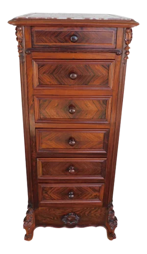 Antique French Rosewood Louis XV Style Humidor