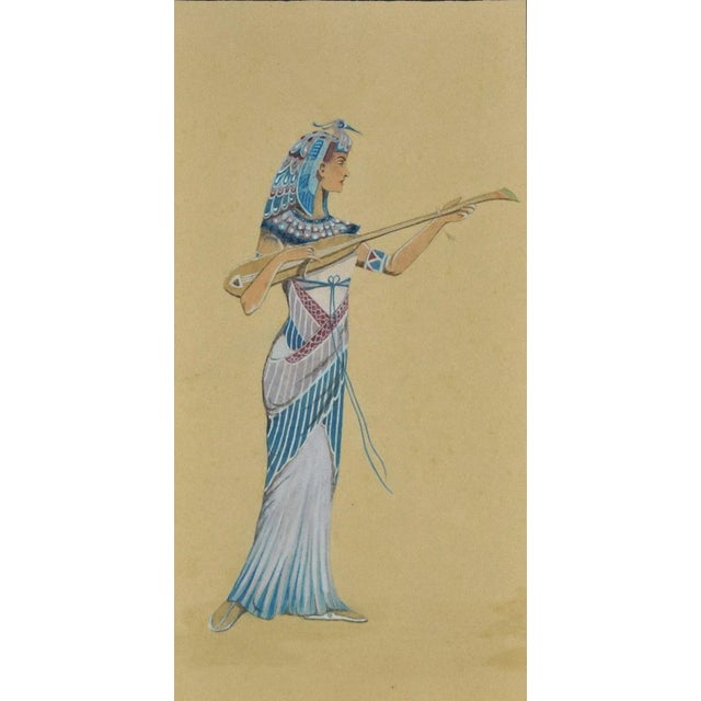 Mario Molinari, Woman Figure, Original Mixed Media, 1920 For Sale