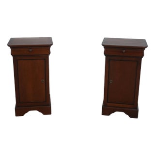 Pair of Grange Cherry 1 Drawer Nightstands For Sale