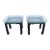 Hollywood Regency Black Painted Glass Top Side Tables a Pair 6901 For Sale
