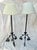 Early 20th Century Hand Wrought Twisted Iron Floor Lamps with Custom Parchment Shades - a Pair For Sale - Image 5 of 12