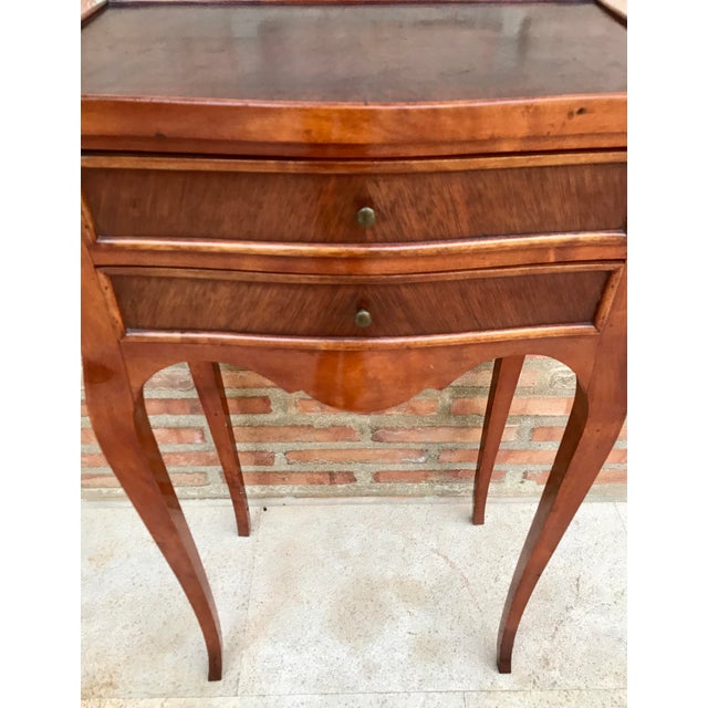 20th Century French Nightstands with Two-Drawer & Cabriole Legs, Set of 2 For Sale - Image 9 of 14