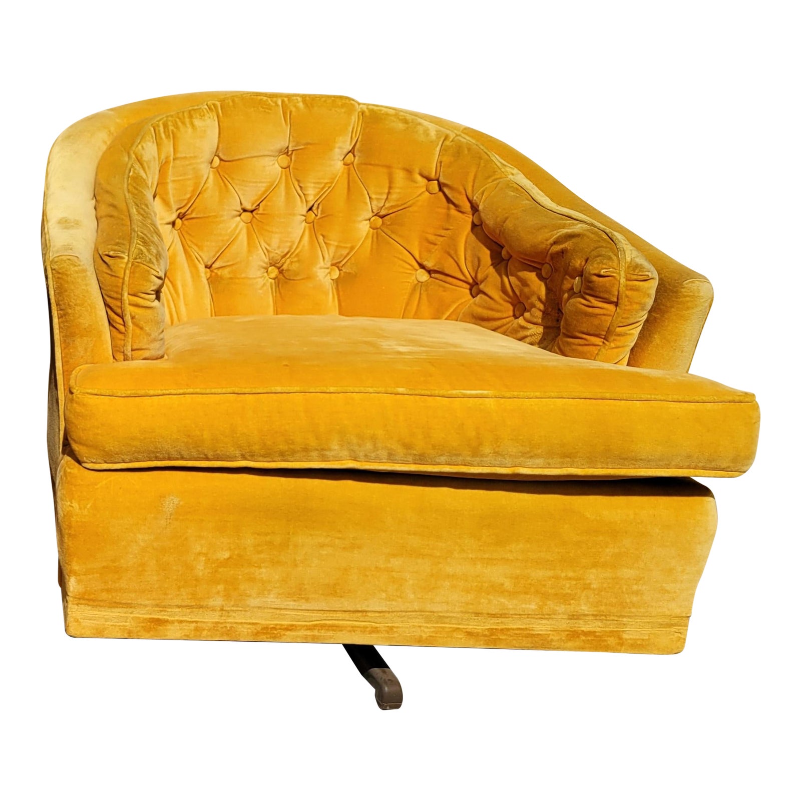 Vintage Barker's Crushed Velvet Swivel Chair Chairish