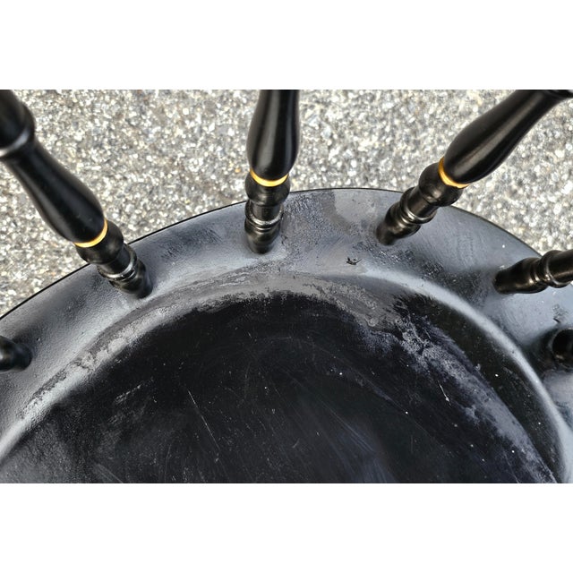 Late 20th Century Set of Four S. Bent & Bros. Ebonized and Eagle Gilt Stencil Windsor Chairs For Sale - Image 11 of 14