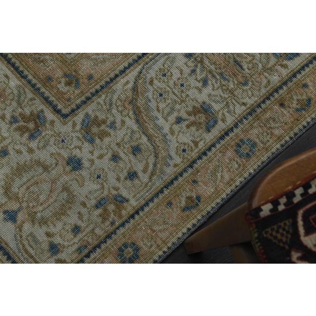 1970s Vintage Persian Handmade Wool Cotton Beige Area Rug For Sale - Image 4 of 11