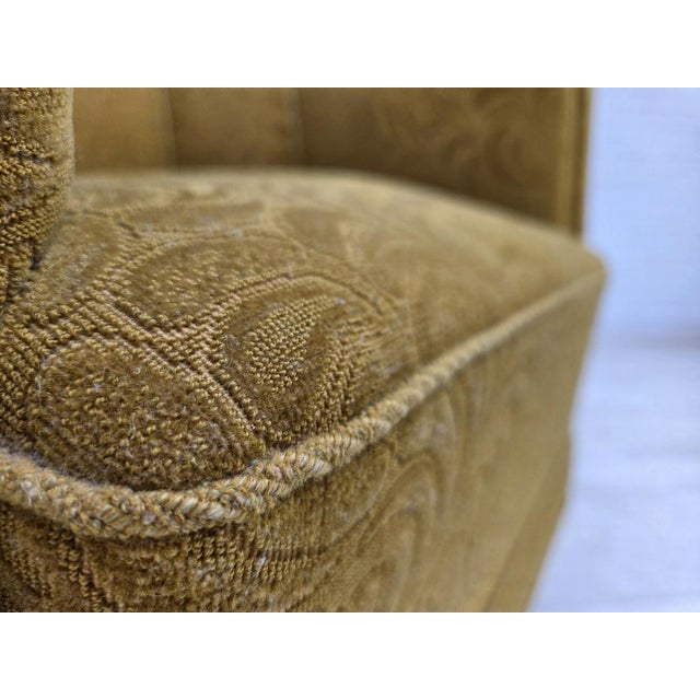 Vintage Danish Relax Chair in Light Green Furniture Wool, 1950s For Sale - Image 12 of 18