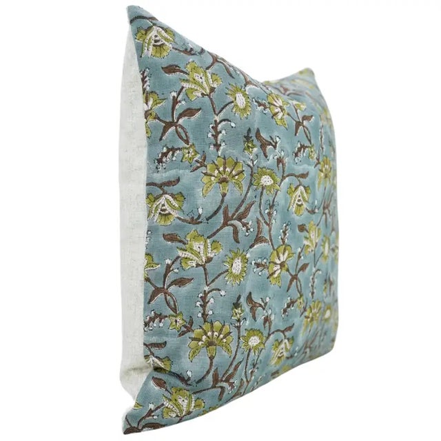 Modern Fabdivine Artisan Block Print Throw Pillow Cover 26x26 Inch Viscose Linen-Nayaab For Sale - Image 3 of 5