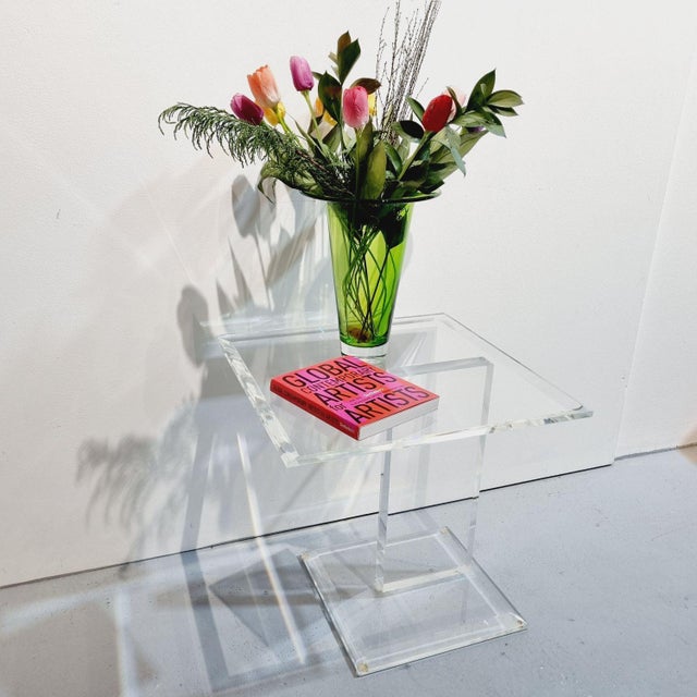Acrylic Glass Side Table, 1980s For Sale - Image 8 of 12
