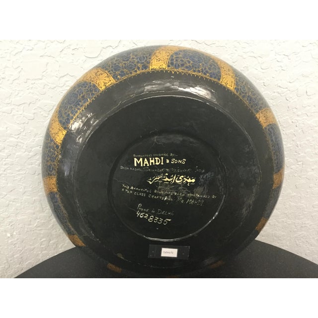 Antique Indian Kashmir Lacquer Paper Mache Bowl Chairish