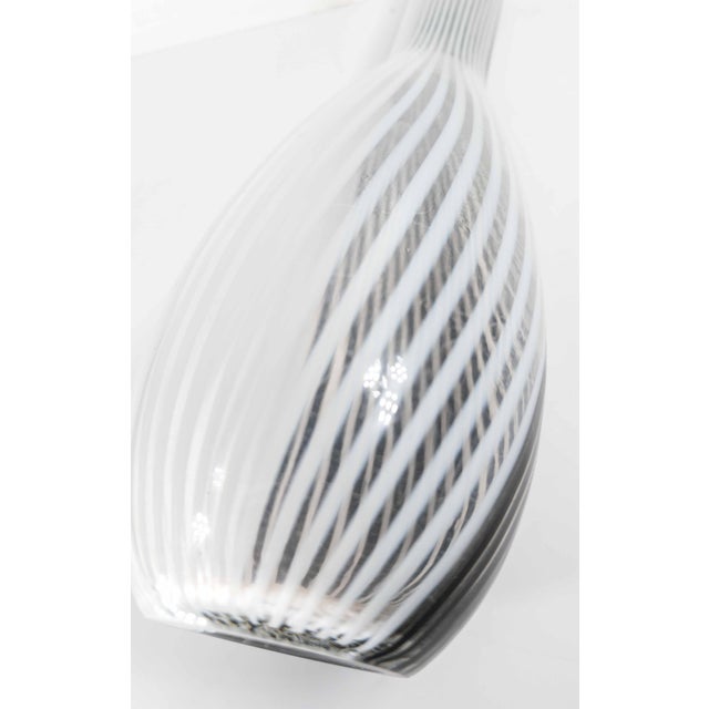 Mid-Century Modern Italian Murano Black and White Art Glass Bottle Vase For Sale - Image 16 of 16