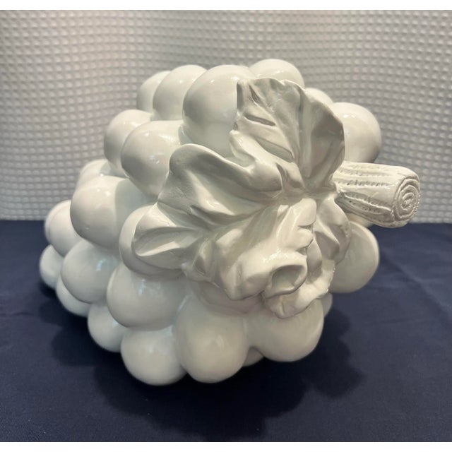 Plastic Vintage Boho Chic Monumental White Laquered Grapes - Newly Painted For Sale - Image 7 of 10