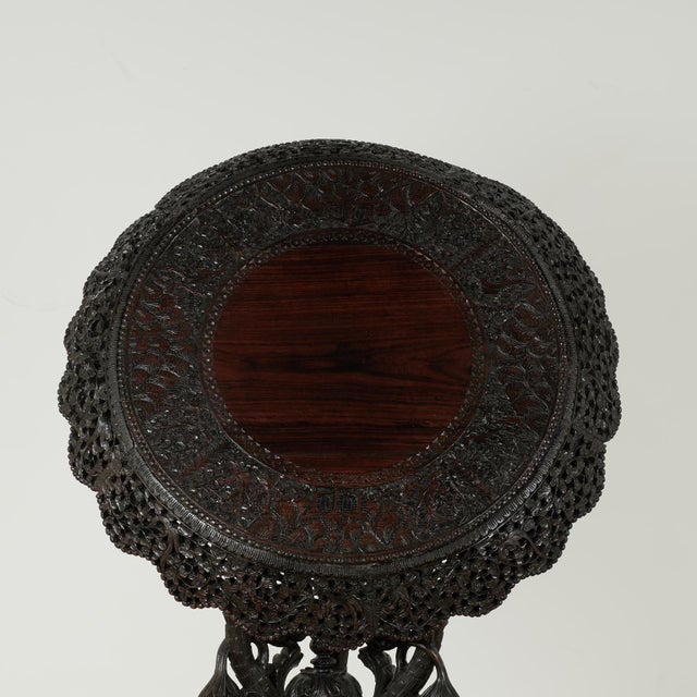 Antique Anglo Indian Carved Rosewood Table For Sale - Image 14 of 18