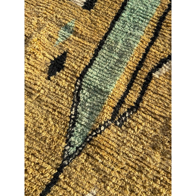 Yellow Modern Moroccan Rug Handmade Wool – Colorful Berber Area Rug For Sale - Image 8 of 9