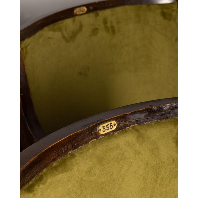Brown Vintage Italian Cinema Chair in Green Velvet For Sale - Image 8 of 12