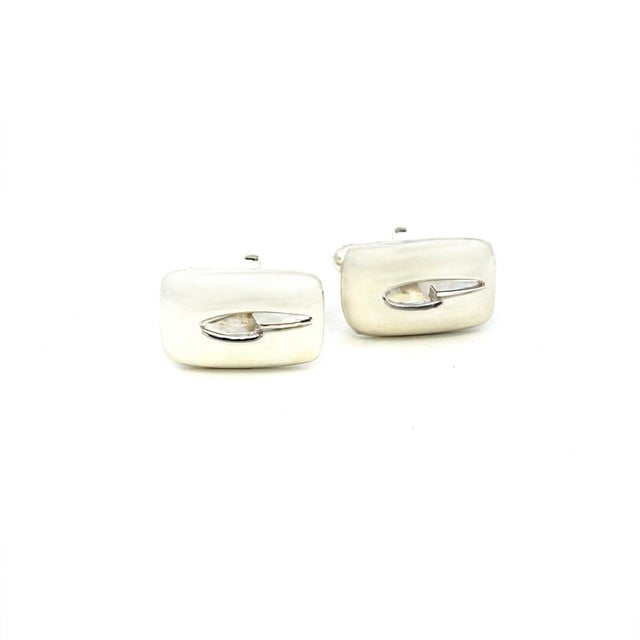 Gucci Late 20th Century Gucci Estate Mens Cufflinks Sterling Silver, A Pair For Sale - Image 4 of 7
